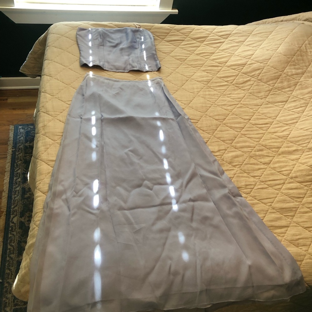 Elegant Silk Two Piece Dress Ann Taylor Light Blue